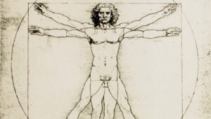 Vitruvian Man, Study of Proportions, Leonardo Da Vinci, Drawing, circa 1490.