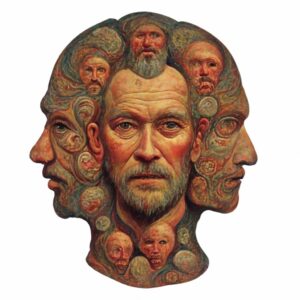 תמונה שמכילה פני אדם, אומנות, איש, ציור התיאור נוצר באופן אוטומטי