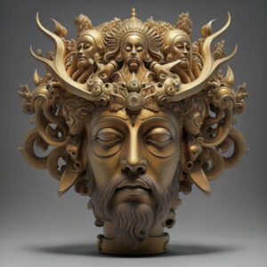 תמונה שמכילה פסל, פריט אומנות, ארד, חריטה התיאור נוצר באופן אוטומטי