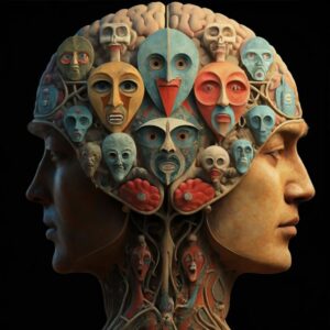 תמונה שמכילה אומנות, פסל, מסכה, מוזיאון התיאור נוצר באופן אוטומטי