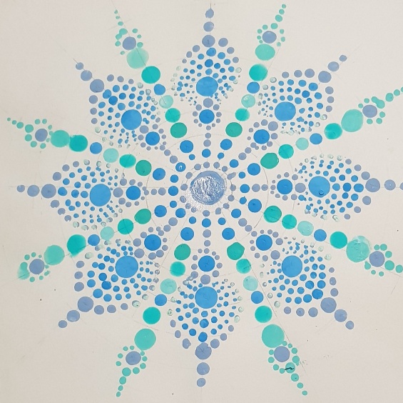 A blue and white dot artAI-generated content may be incorrect.